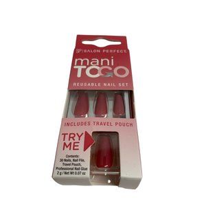 New Salon Perfect Nail To Go Reuseable Nail Set Includes Travel Pouch